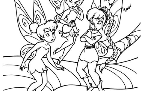 Tinkerbell And Fawn And Silvermist In Disney Fairies Coloring Page