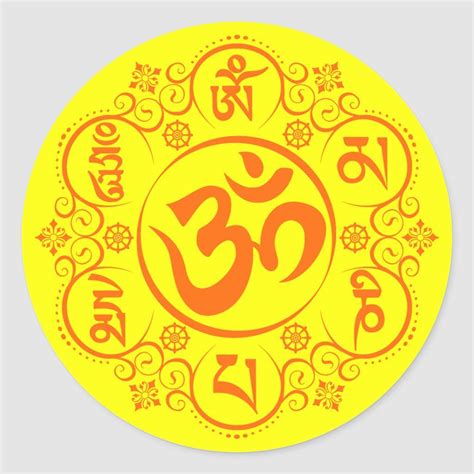 Buddhist Om Mani Padme Hum Mantra Classic Round Sticker Zazzle Om