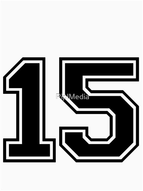 Varsity Team Sports Uniform Number 15 Black T Shirt By Riplmedia