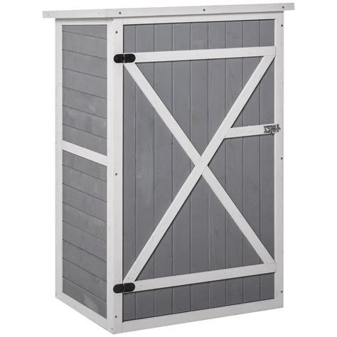 Outsunny Wooden Garden Storage Shed 3 Tier Shelves Tool Cabinet W