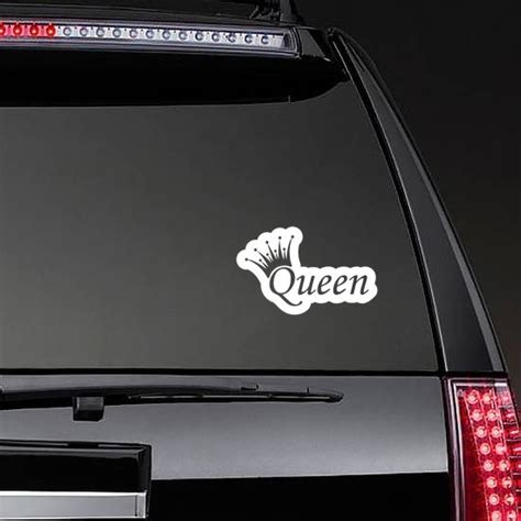 Queen With Crown Vinyl Lettering Sticker