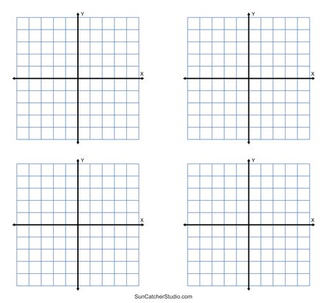 Grid Paper Printable 4 Quadrant Coordinate Graph Paper Templates