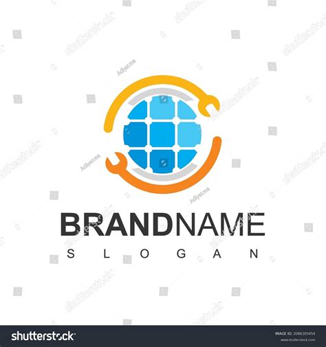 Solar Cell Service Repair Logo Stock Vector (Royalty Free) 2086305454