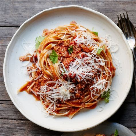 Fresh Pasta With Quick Bolognese Sauce Recipe EatingWell