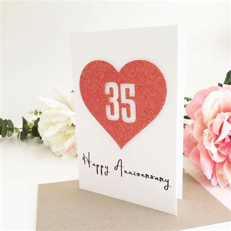 Th Anniversary Card For Husband For Wife For Mum And Dad Etsy