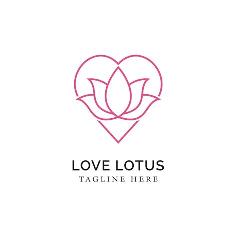 Premium Vector Leaf Lotus Flower Love Heart Sign Logo Design Vector
