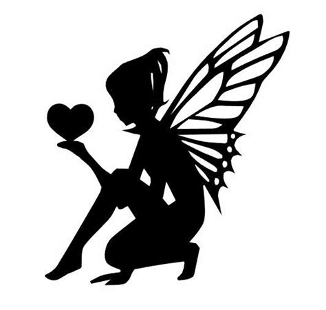 Fairy with toadstool svg vector cut file digital cut file svg cut file silhouette svg cricut svg vinyl pattern, fairy svg, fairy decal file. 8-12 Heart Fairy Silhouette Die cut Embellishment 4 Crafts ...