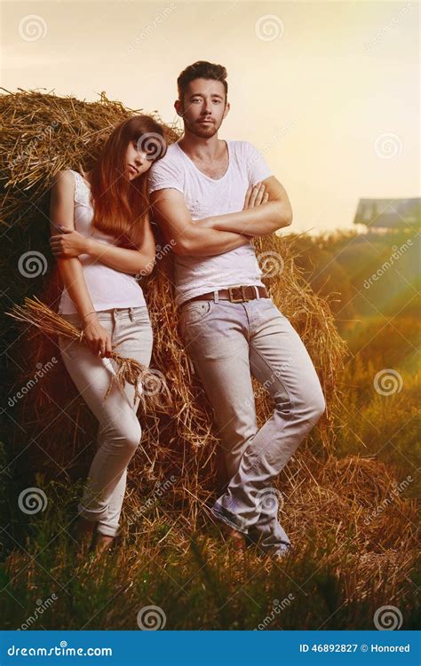 Countryside Couple Portrait Stock Image Image Of Casual Pretty 46892827