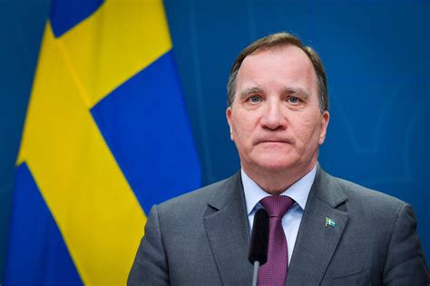 Sveriges statsminister Stefan Löfven håller presskonferens om ...