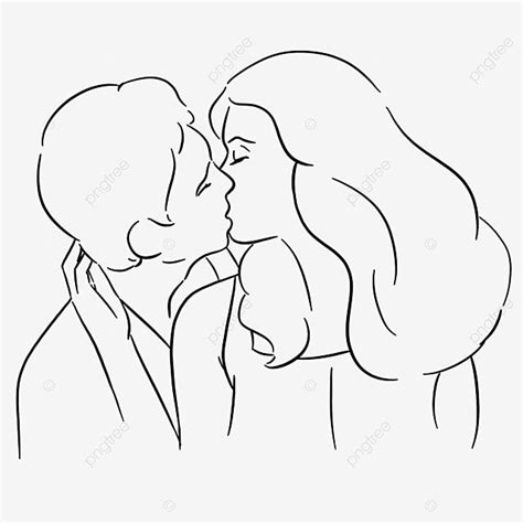 Line Drawing Romantic Couple Kissing Couple Drawing Kissing Drawing Couple Sketch Png