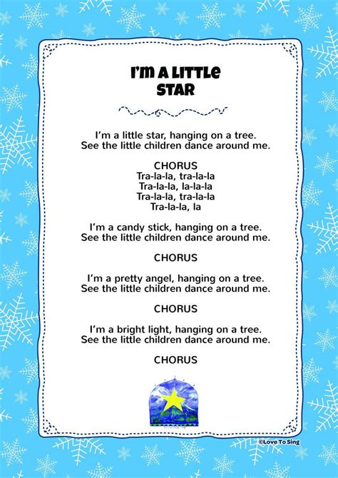 Im A Little Star Free Christmas Lyric Download And Free
