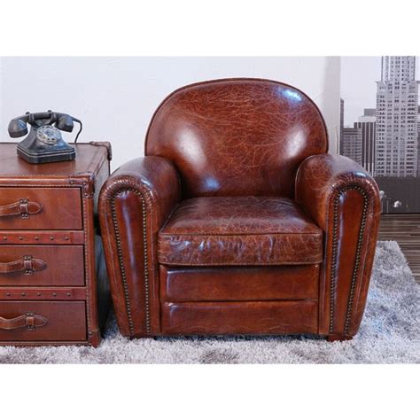 Pasargad Genuine Leather Paris Club Chair 18726392