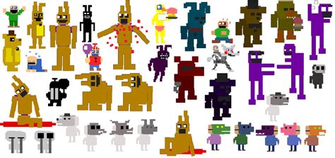 Pixel Fnaf 3 Minigame Characters By Tazzy1337 On Deviantart