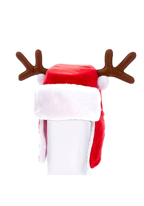 12 Inch Red Adult Christmas Hat With Antlers Christmas Hat