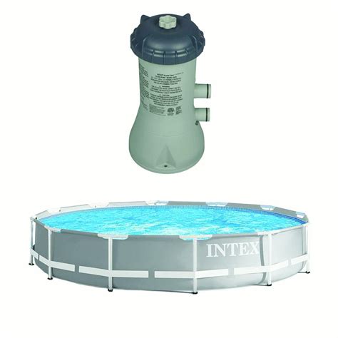 Intex 12 X 30 Steel Frame Above Ground Pool And 1000 Gph Above Ground