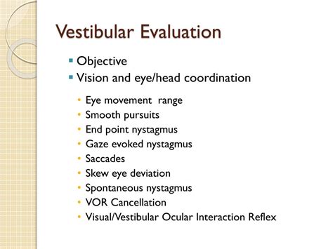 Ppt Vestibular Rehabilitation For Dizziness And Balance Disorders