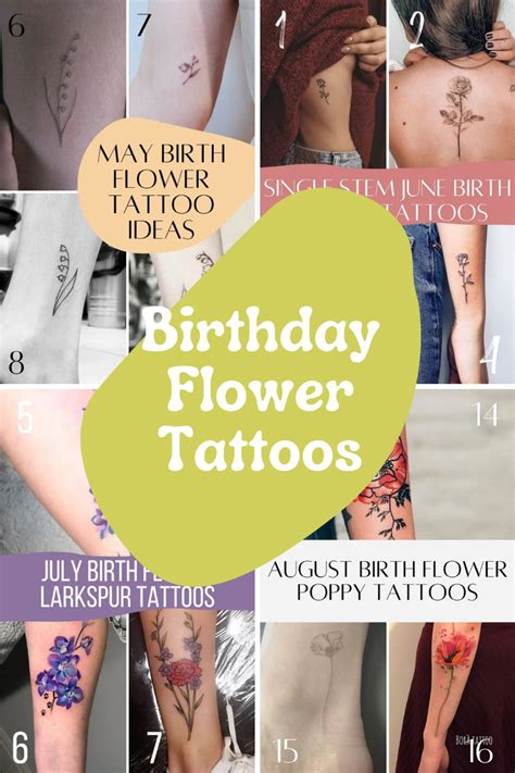 Full Year Of Birth Flower Tattoos Ideas Tattooglee August Flower Tattoo February Birth