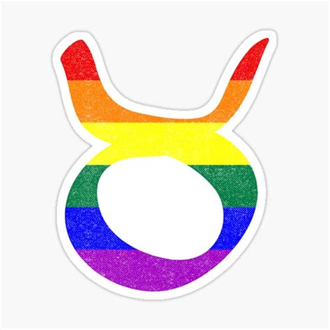 LGBT Gay Pride Flag Taurus Zodiac Sign Sticker For Sale By Valador Redbubble