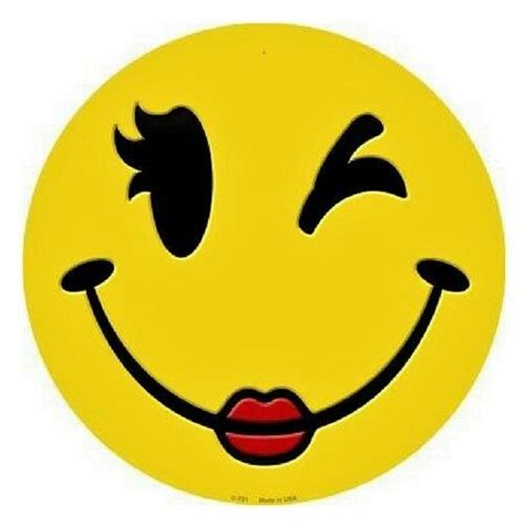 Indooroutdoor Wink Wink Smiley Face Emoji Metal Round Circular Sign 12