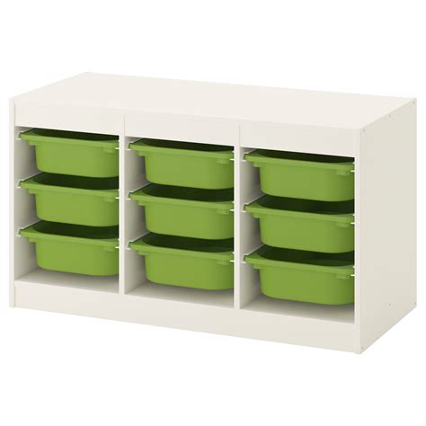 The trofast series of storage furniture, boxes and lids makes it easy to find a spot for even the biggest toy collections. IKEA TROFAST White, Green Storage combination with boxes ...
