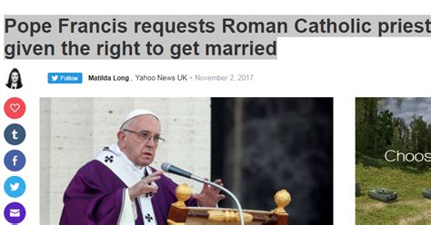 Toynbee Gcse Rs Pope Francis Requests Roman Catholic Priests Be Given The Right To Get Married