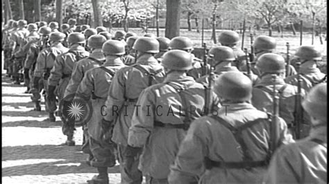 German Soldiers March On A Street In Germany During World War Ii Hd