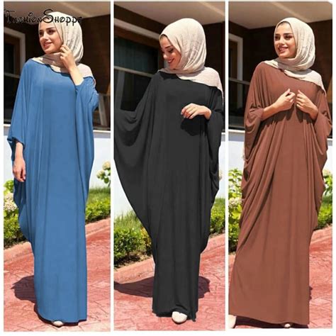 Casual Muslim Abaya Bat Sleeve Maxi Dress Cardigan Loose Long Robe