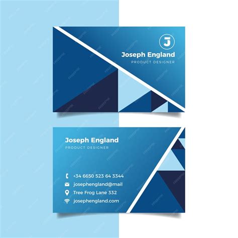 Free Vector Abstract Classic Blue Business Card Template