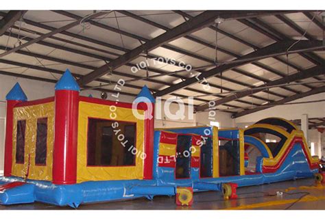 60ft Obstacle Course With Bouncy Castle Qiqi Toys Inflatables