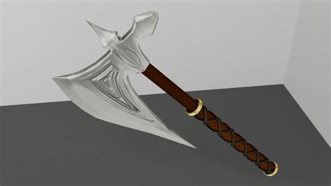 3d Model One Handed Battle Axe Vr Ar Low Poly Cgtrader