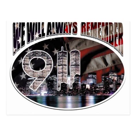 We Will Always Remember 911 Postcard