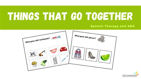 Things That Go Together Matching Associated Pairs Speech Therapy