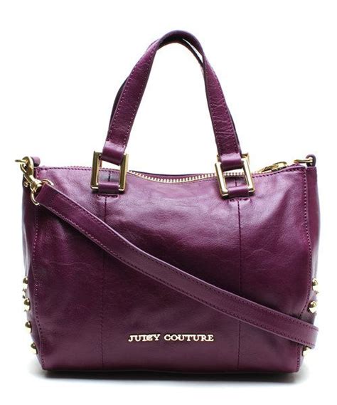 Look At This Juicy Couture Medium Purple Studded Leather Shoulder Bag