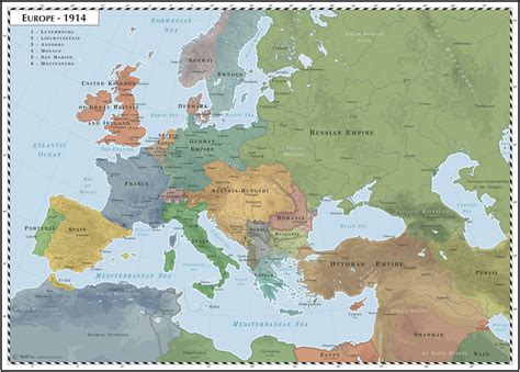 The map is in german because i need it for topographic maps are always nice. Europe - 1914 3465x2481 : MapPorn