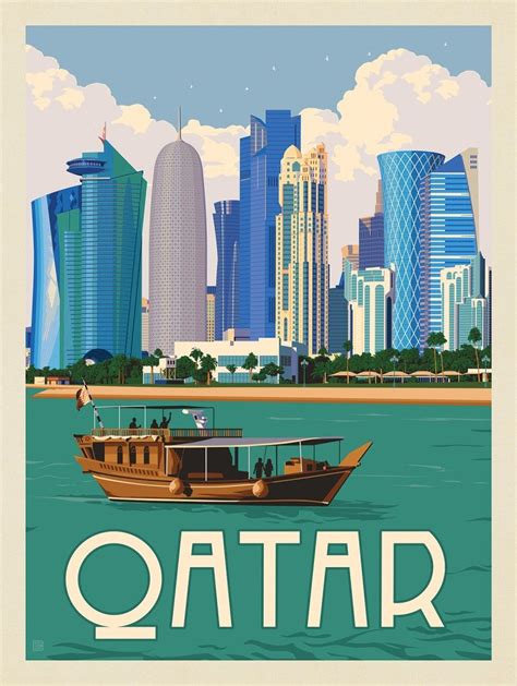 Qatar Anderson Design Group Travel Posters Vintage Poster Design