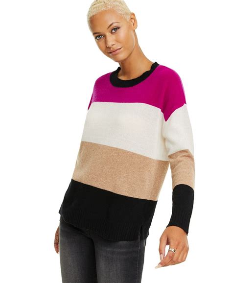Charter Club Cashmere Colorblocked Oversized Pullover Sweater Created For Macys Macys