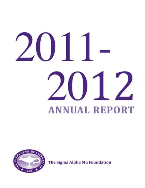 Sigma Alpha Mu Foundation Annual Report Pdf