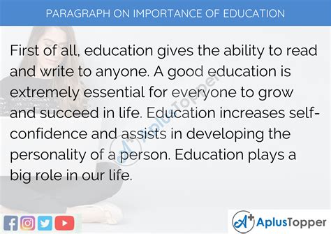 Paragraph On Importance Of Education 50 100 150 200 250 300 Words