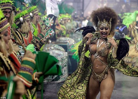 Carnival Brazilian Dancers Show Off Their Colourful Costumes On Day Two Of Festival