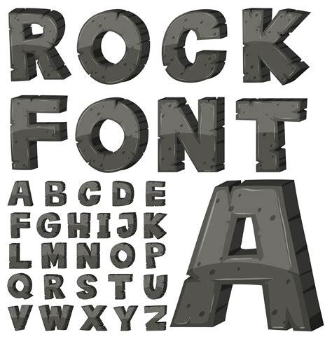 Font Design For English Alphabets With Stone Block 447662 Vector Art At Vecteezy