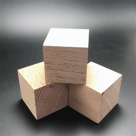 4*4cm Unfinished Kids' Crafts Wood Squares Cubes,Natural Blank Blocks