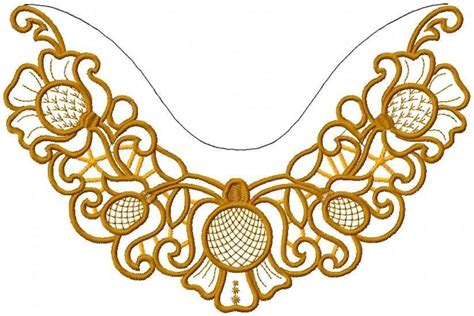 Neck Decoration Free Machine Embroidery Design Lace And Fsl Free