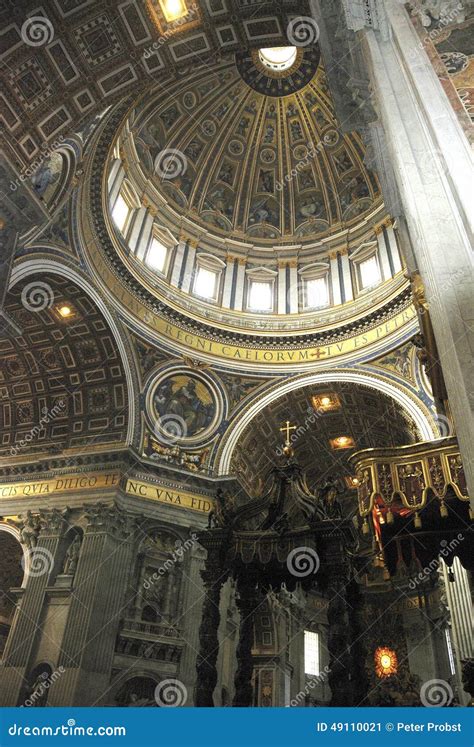 Interior View Of The Saint Peters Basilica In Rome Editorial Photo
