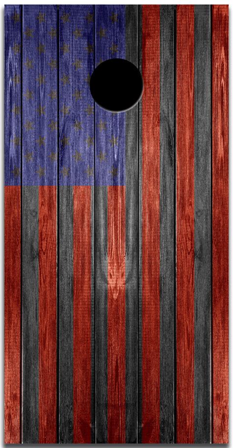 2x American Flag Distressed Wood Cornhole Board Bag Toss Vinyl Wrap Se