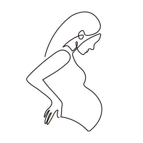 premium vector pregnant woman line art woman silhouette vector illustration