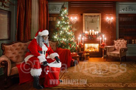 Black Santa In Vintage Room Black Santa With T Bag Black Santa