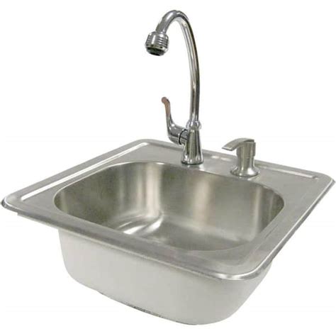 Cal Flame 15 12 In Outdoor Stainless Steel Sink With Faucet And Soap