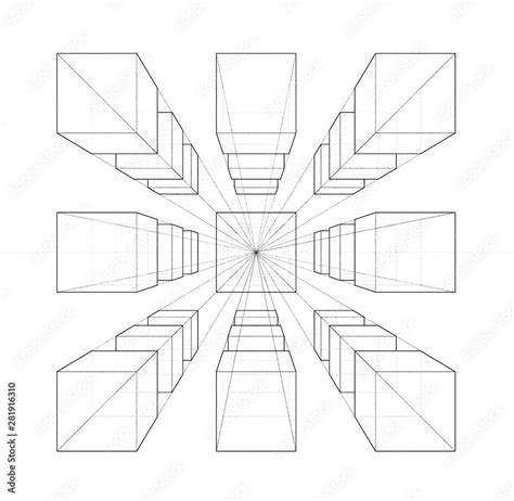 Download One Point Perspective Drawing Tutorial Stock Photo And Explore