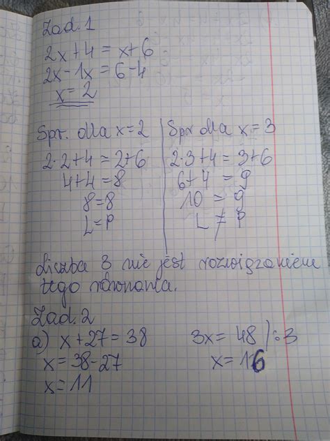 Rozwiąż Równania 10 X Plus 4 Równa Się 7 - 1. Sprawdź, czy liczba 3 jest rozwiązaniem równania 2·x +4 = x+6 2