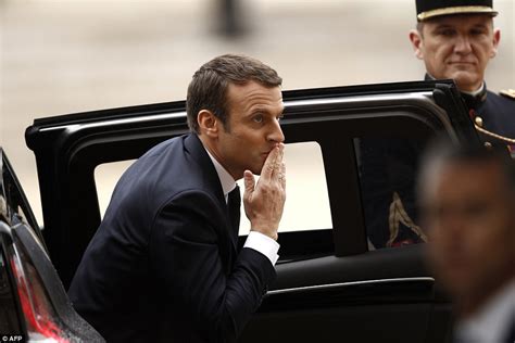 macron formally named french president at elysee palace daily mail online